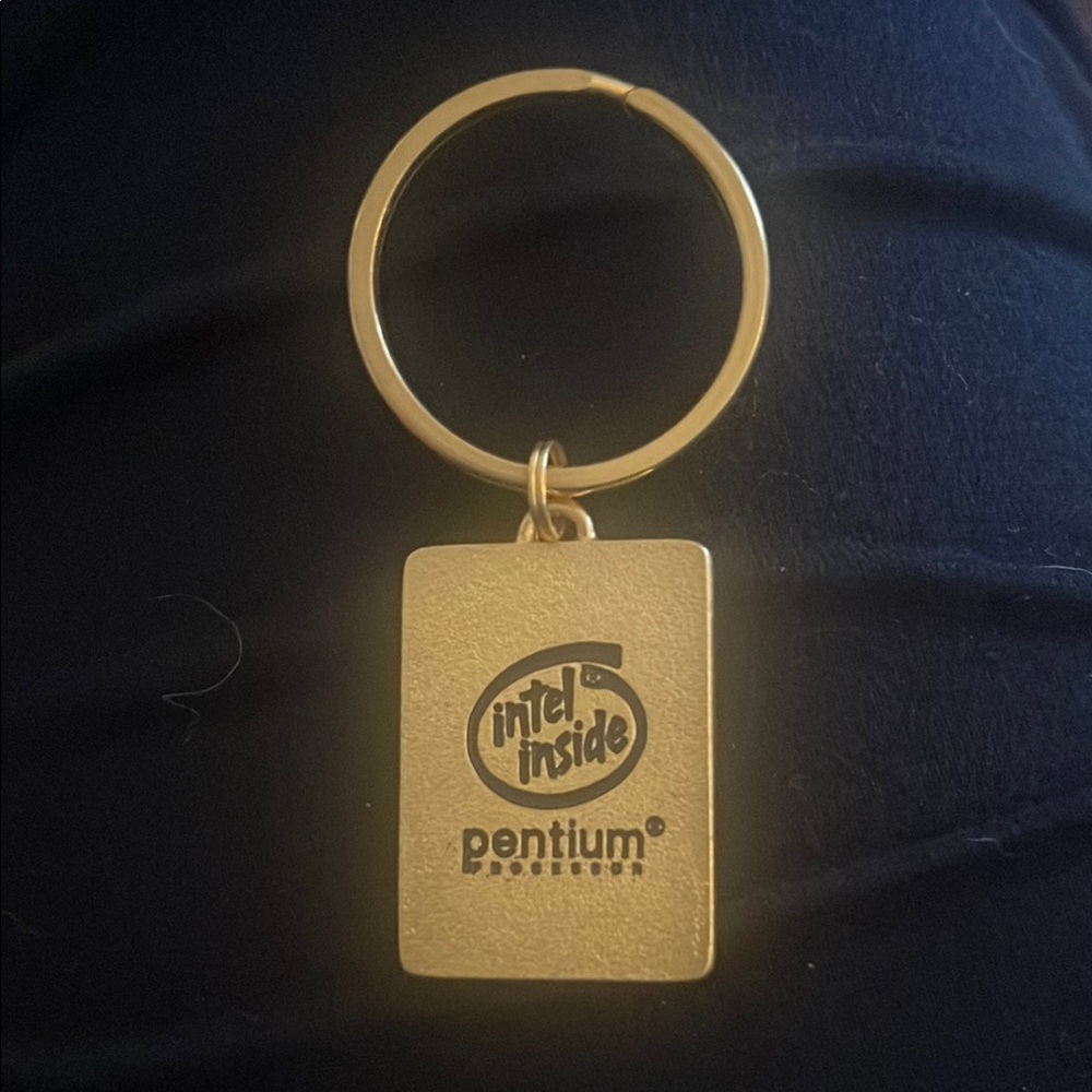Intel inside Gold Pentium Keyring